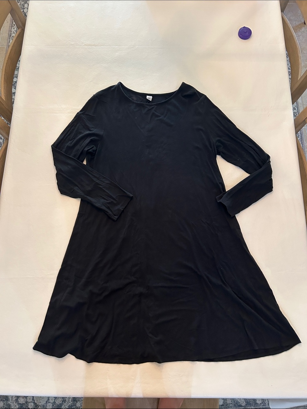 Old Navy Black Long-Sleeve A-Line Dress